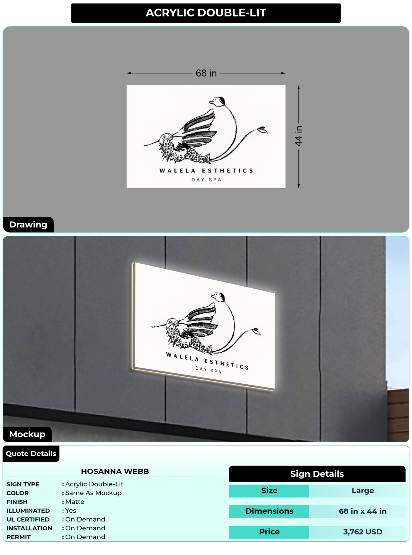 CUSTOM MOCKUP SIGN FOR Hosanna Webb