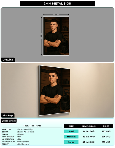 CUSTOM MOCKUP SIGN FOR Tyler Pittman
