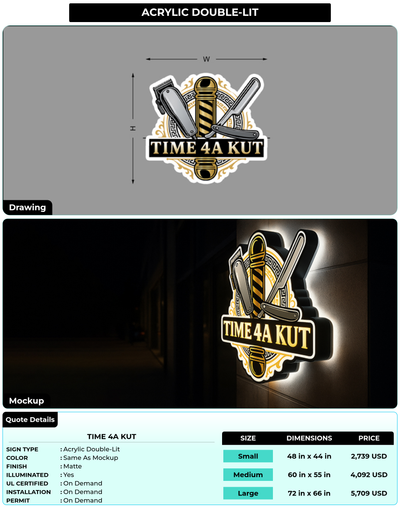 CUSTOM MOCKUP SIGN FOR Time 4A Kut