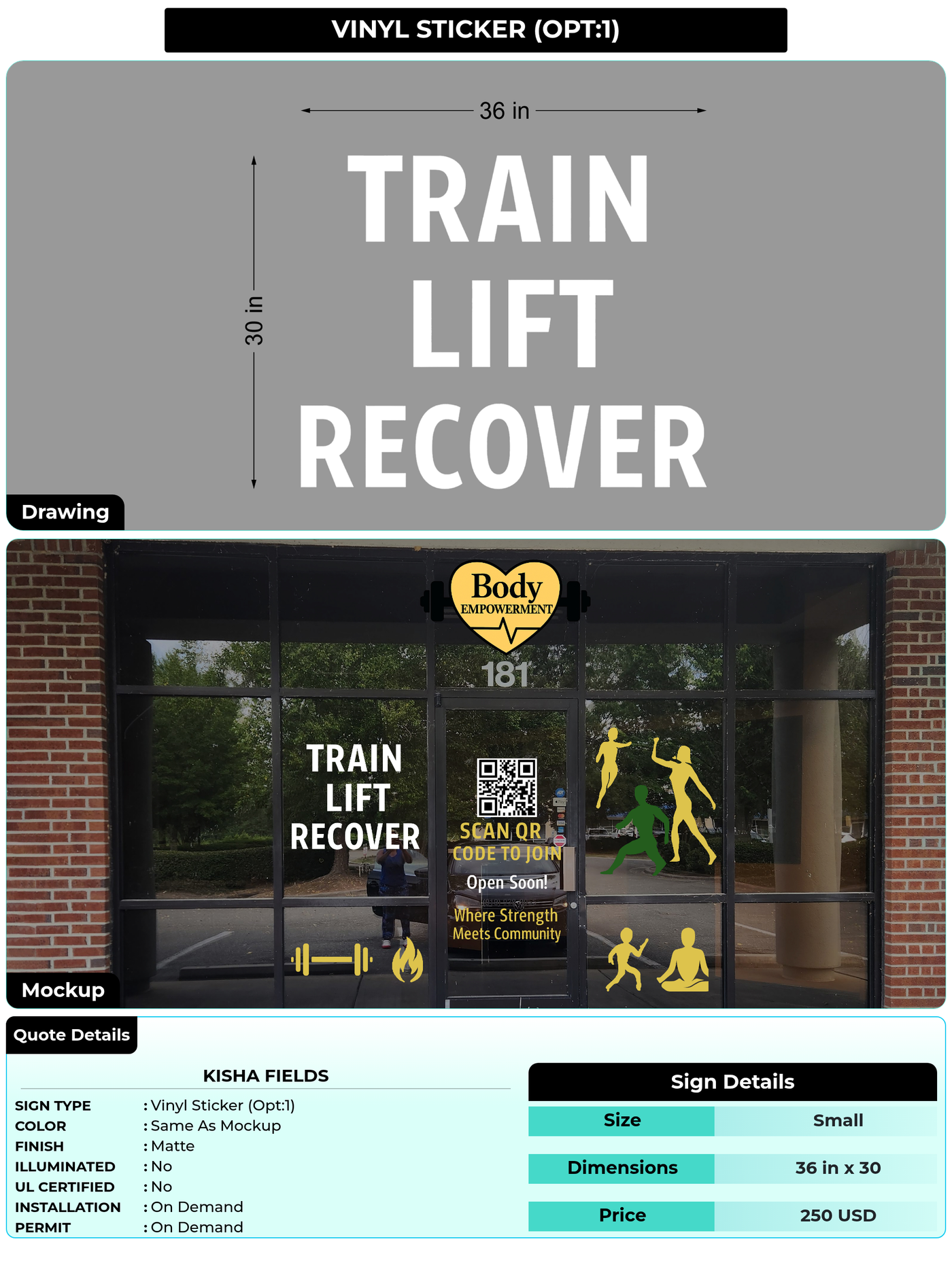 CUSTOM MOCKUP SIGN FOR Kisha Fields