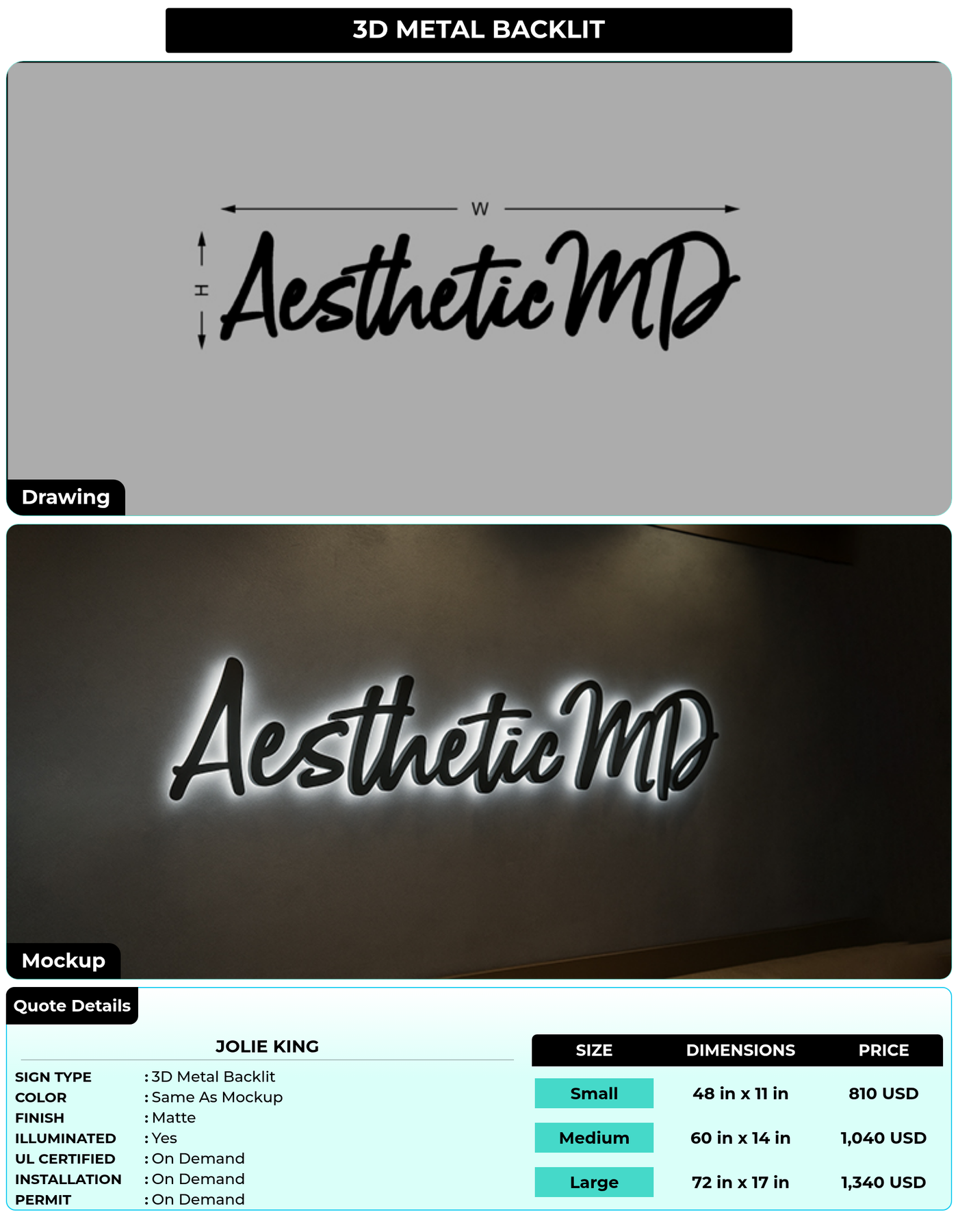CUSTOM MOCKUP SIGN FOR Jolie King