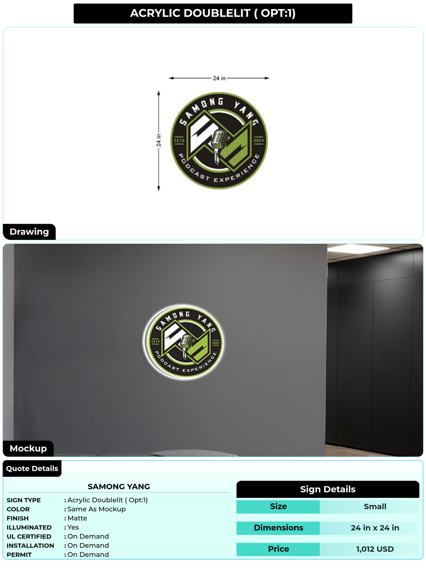 CUSTOM MOCKUP SIGN FOR Samong Yang