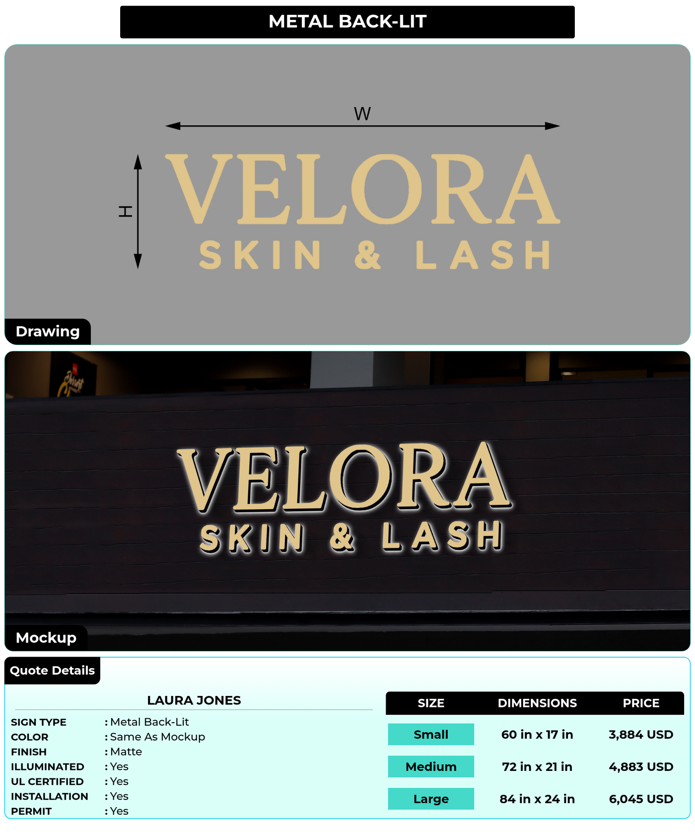 CUSTOM MOCKUP SIGN FOR Laura jones