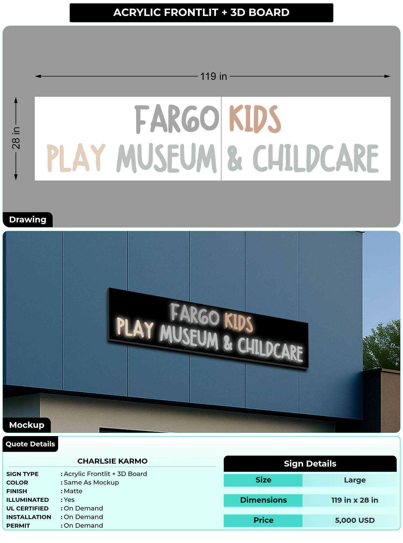 CUSTOM MOCKUP SIGN FOR Charlsie Karmo