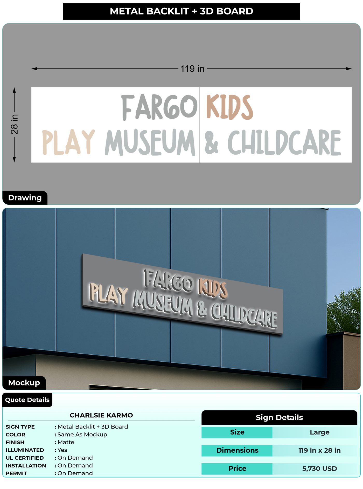 CUSTOM MOCKUP SIGN FOR Charlsie Karmo