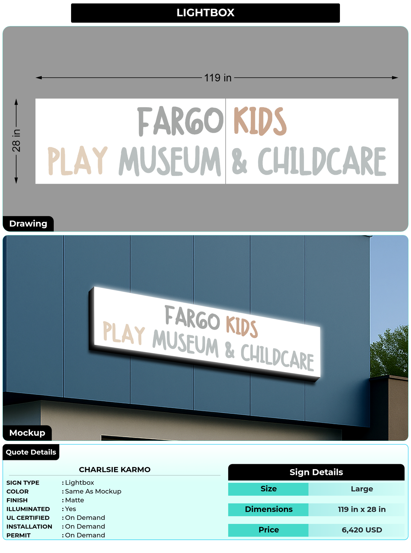 CUSTOM MOCKUP SIGN FOR Charlsie Karmo