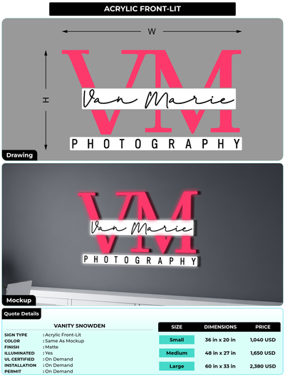 CUSTOM MOCKUP SIGN FOR Vanity Snowden
