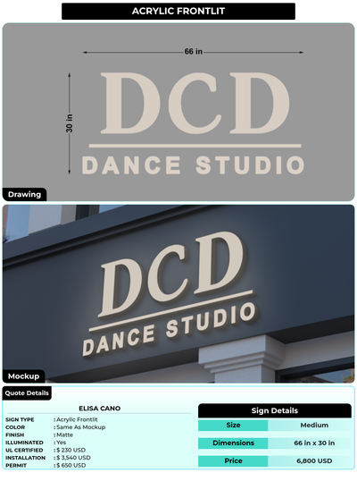 CUSTOM MOCKUP SIGN FOR Elisa Cano