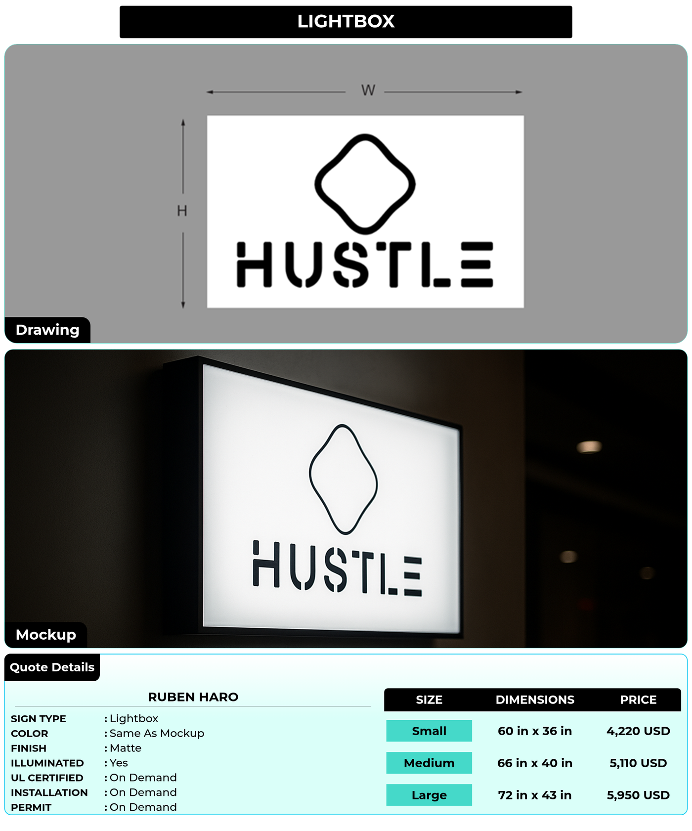 CUSTOM MOCKUP SIGN FOR Ruben haro