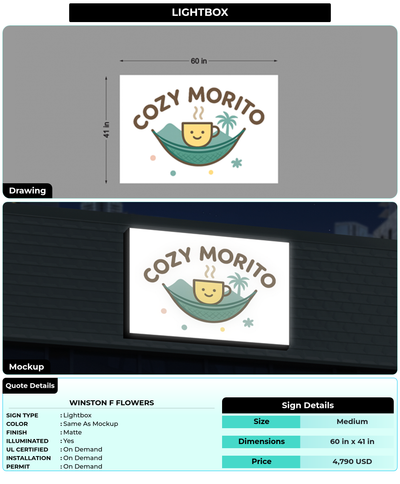 CUSTOM MOCKUP SIGN FOR Winston F Flowers