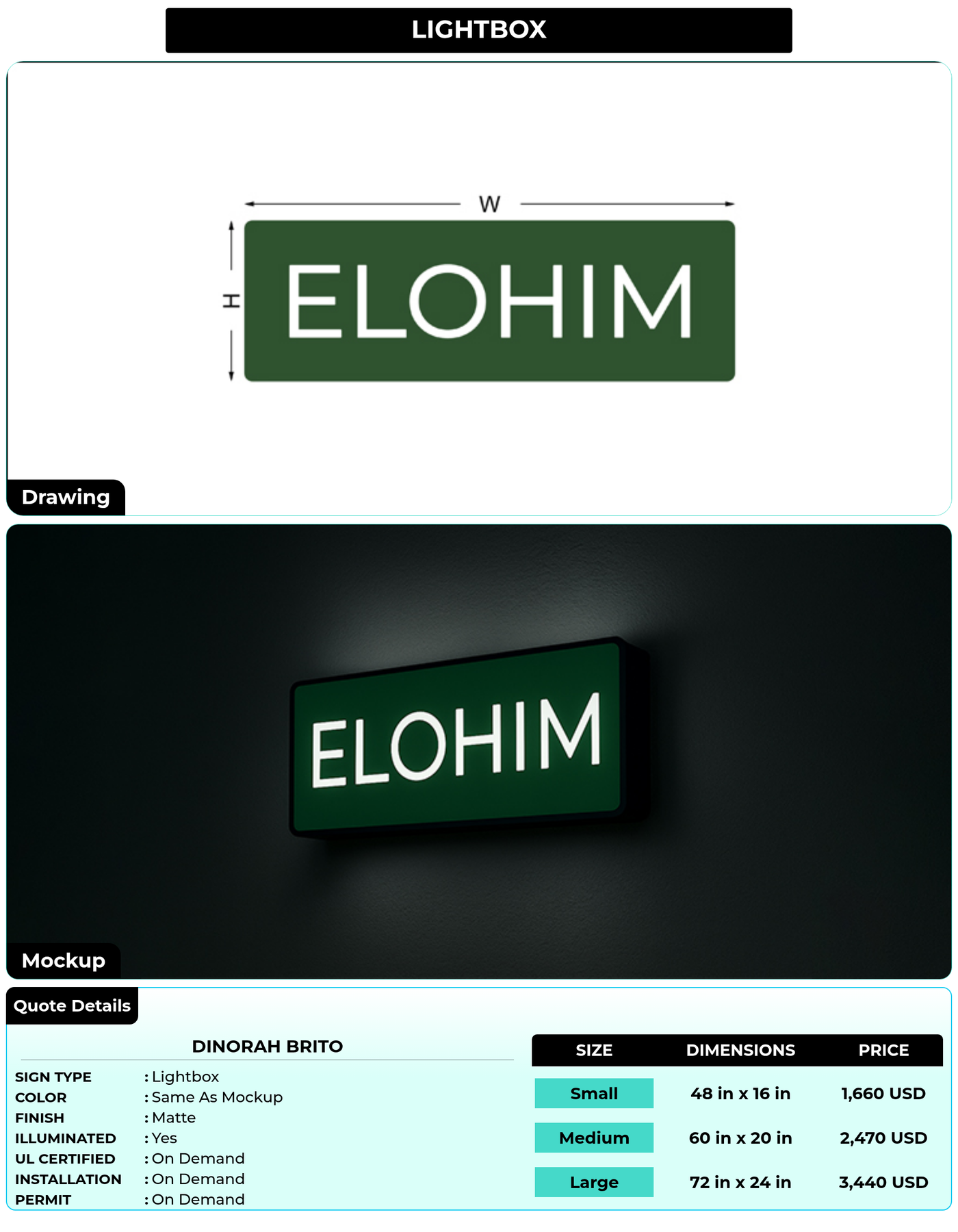 CUSTOM MOCKUP SIGN FOR Dinorah brito