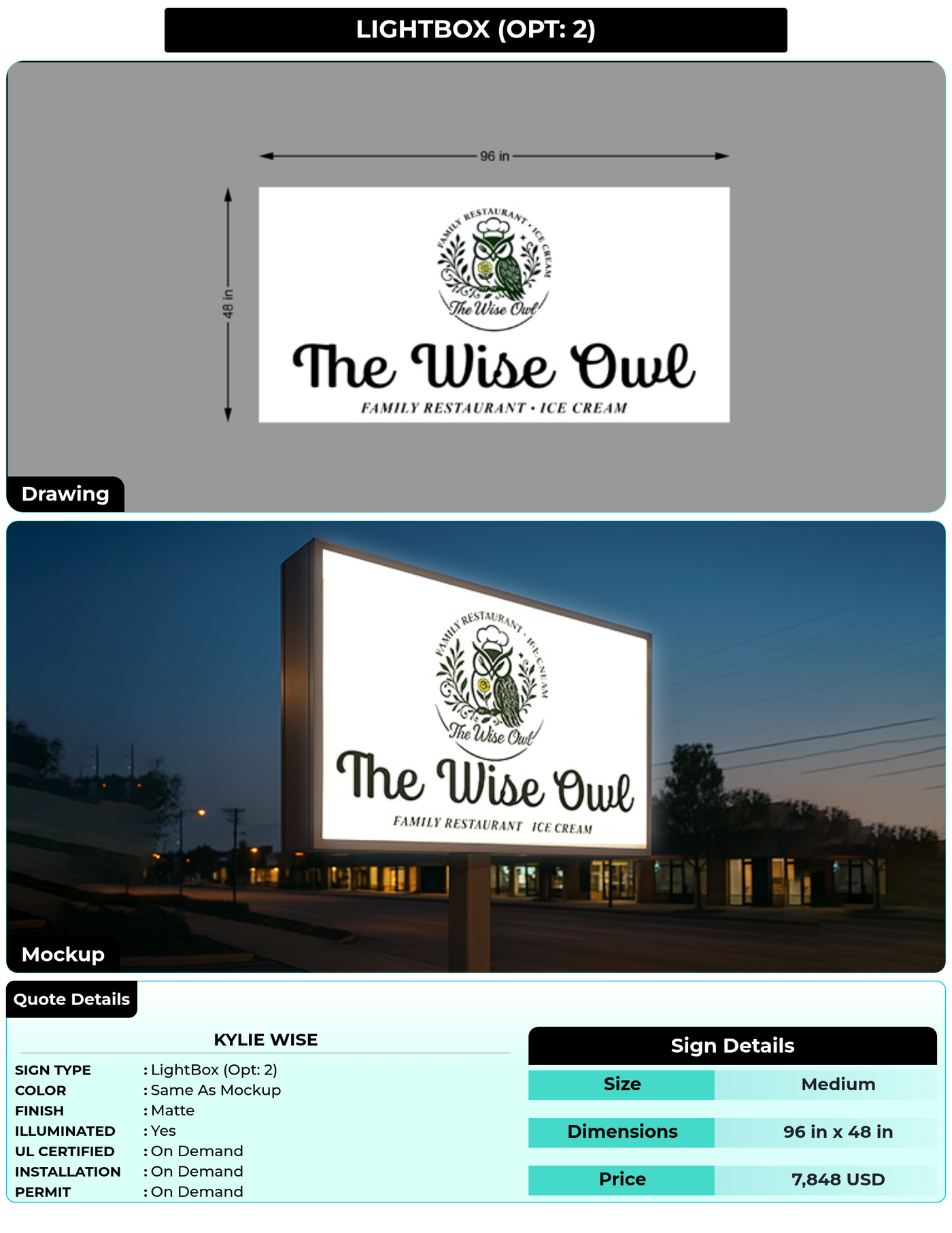 CUSTOM MOCKUP SIGN FOR Kylie Wise