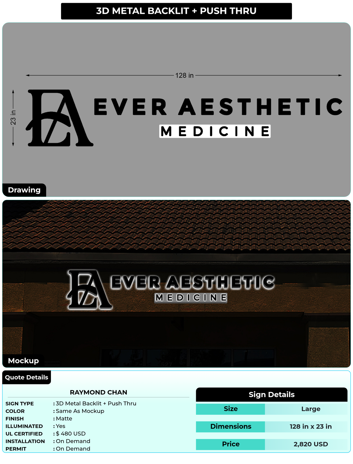 CUSTOM MOCKUP SIGN FOR Raymond Chan
