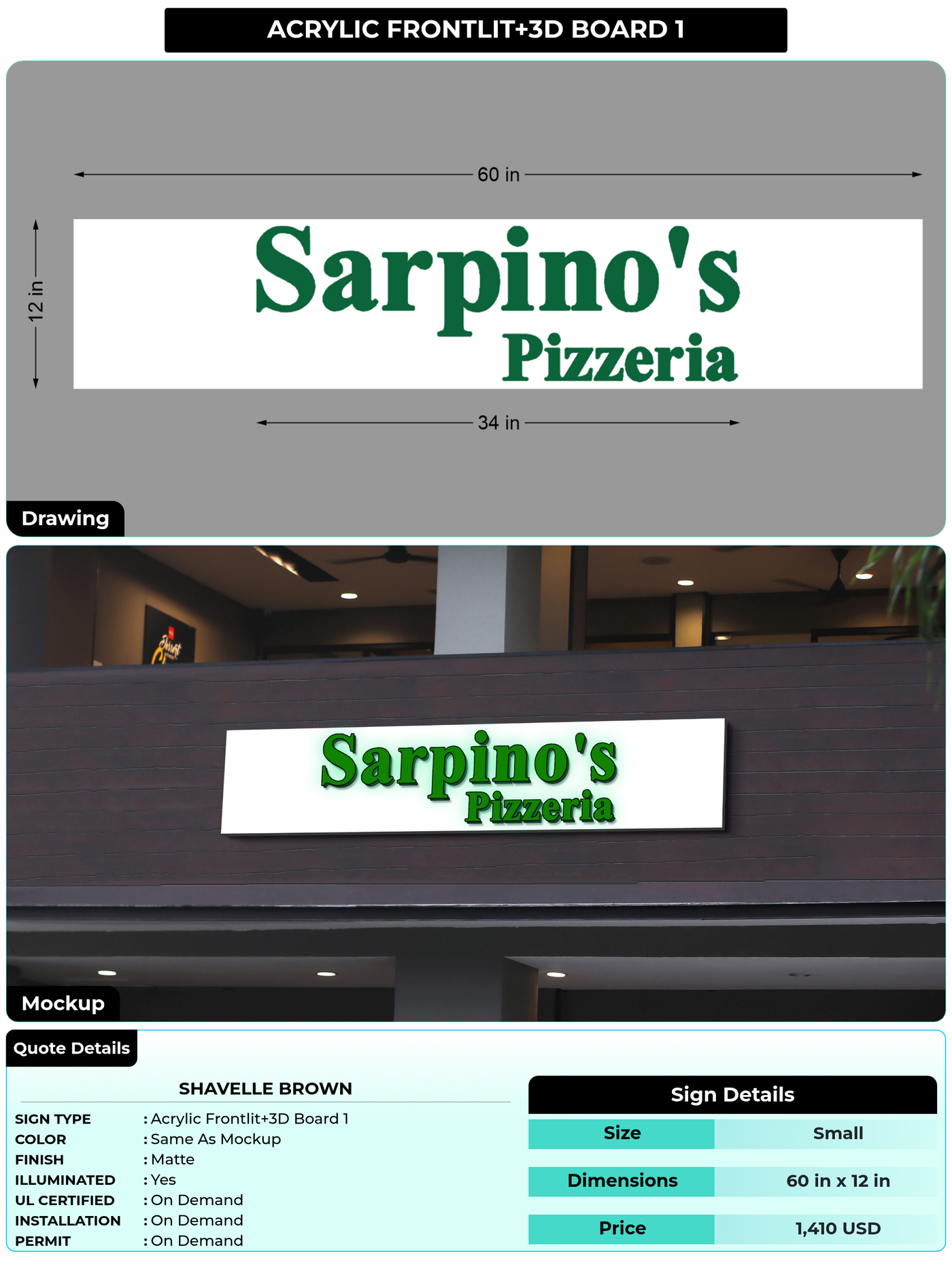 CUSTOM MOCKUP SIGN FOR Shavelle Brown