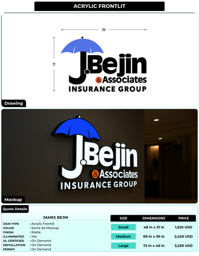 CUSTOM MOCKUP SIGN FOR James  Bejin