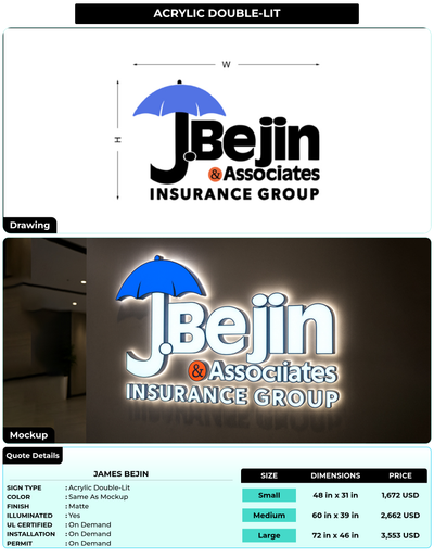 CUSTOM MOCKUP SIGN FOR James  Bejin