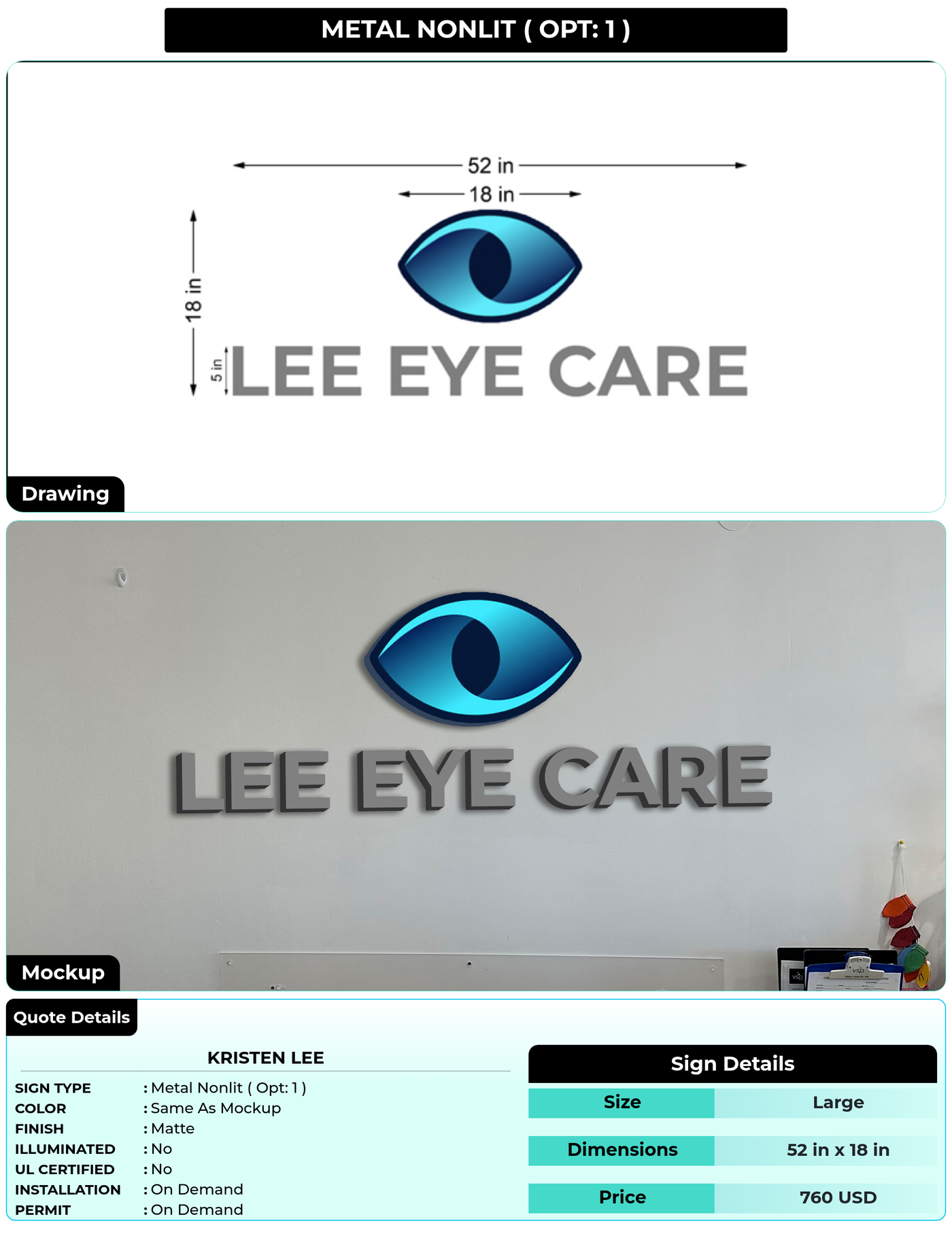 CUSTOM MOCKUP SIGN FOR Kristen Lee