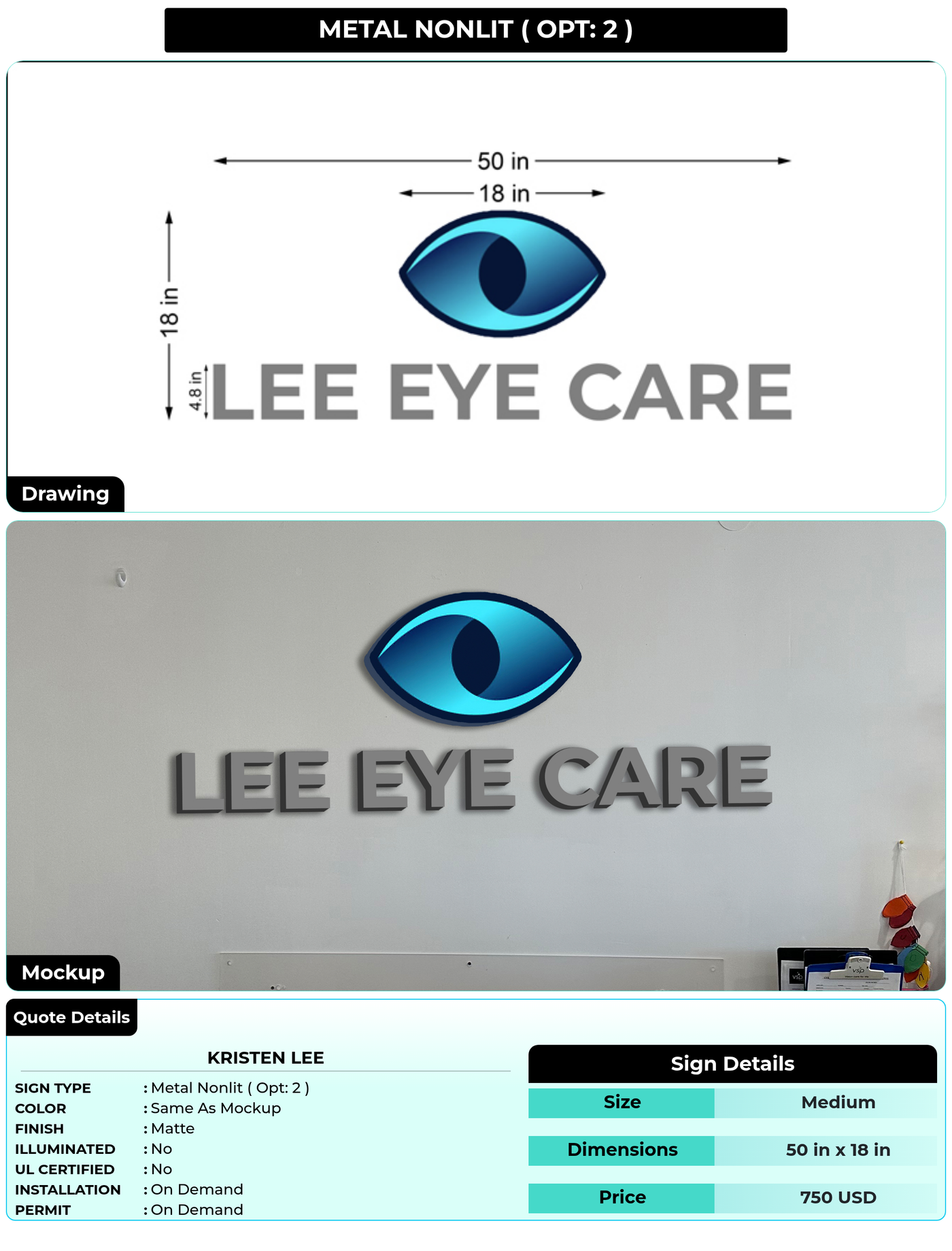 CUSTOM MOCKUP SIGN FOR Kristen Lee