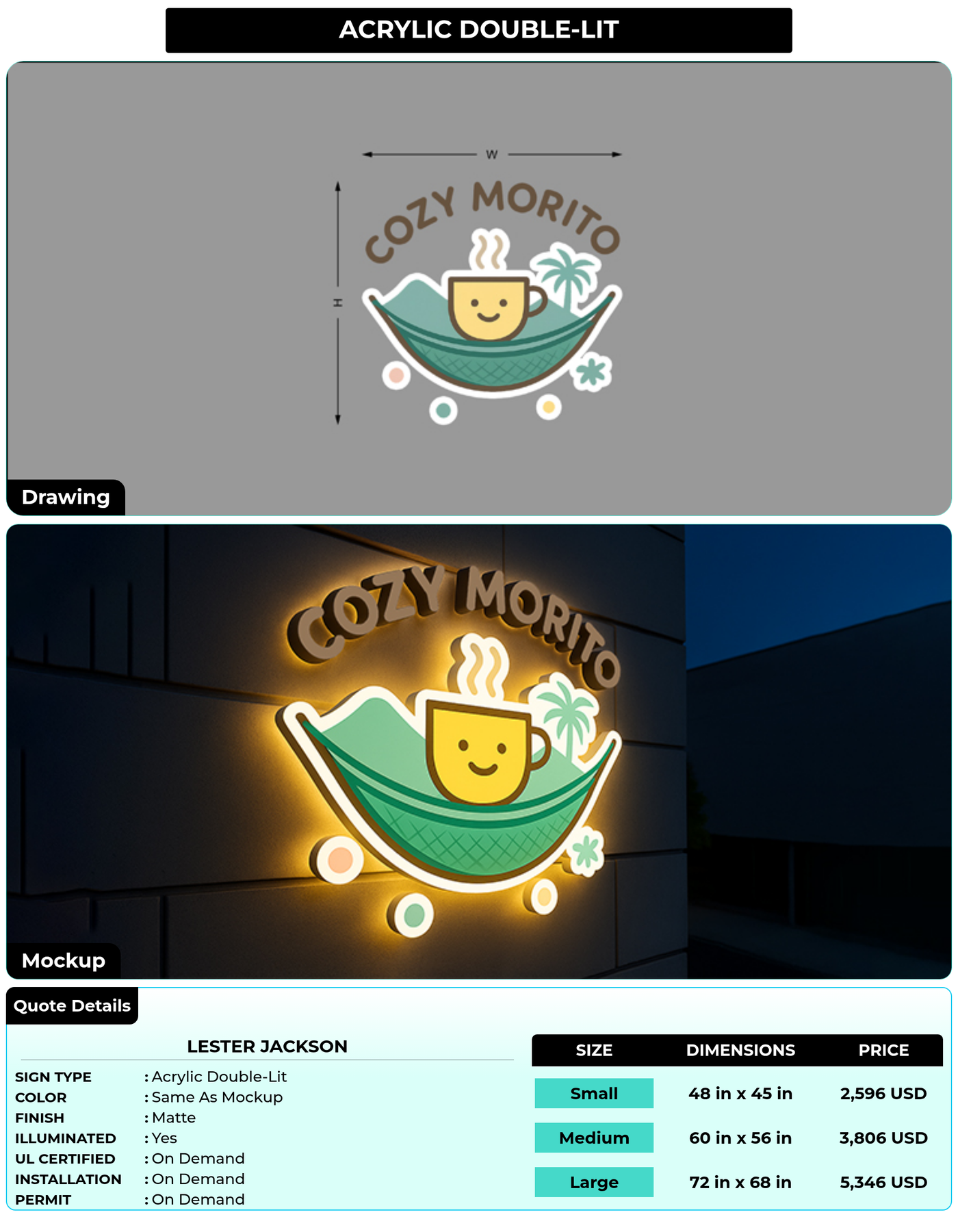 CUSTOM MOCKUP SIGN FOR Lester Jackson