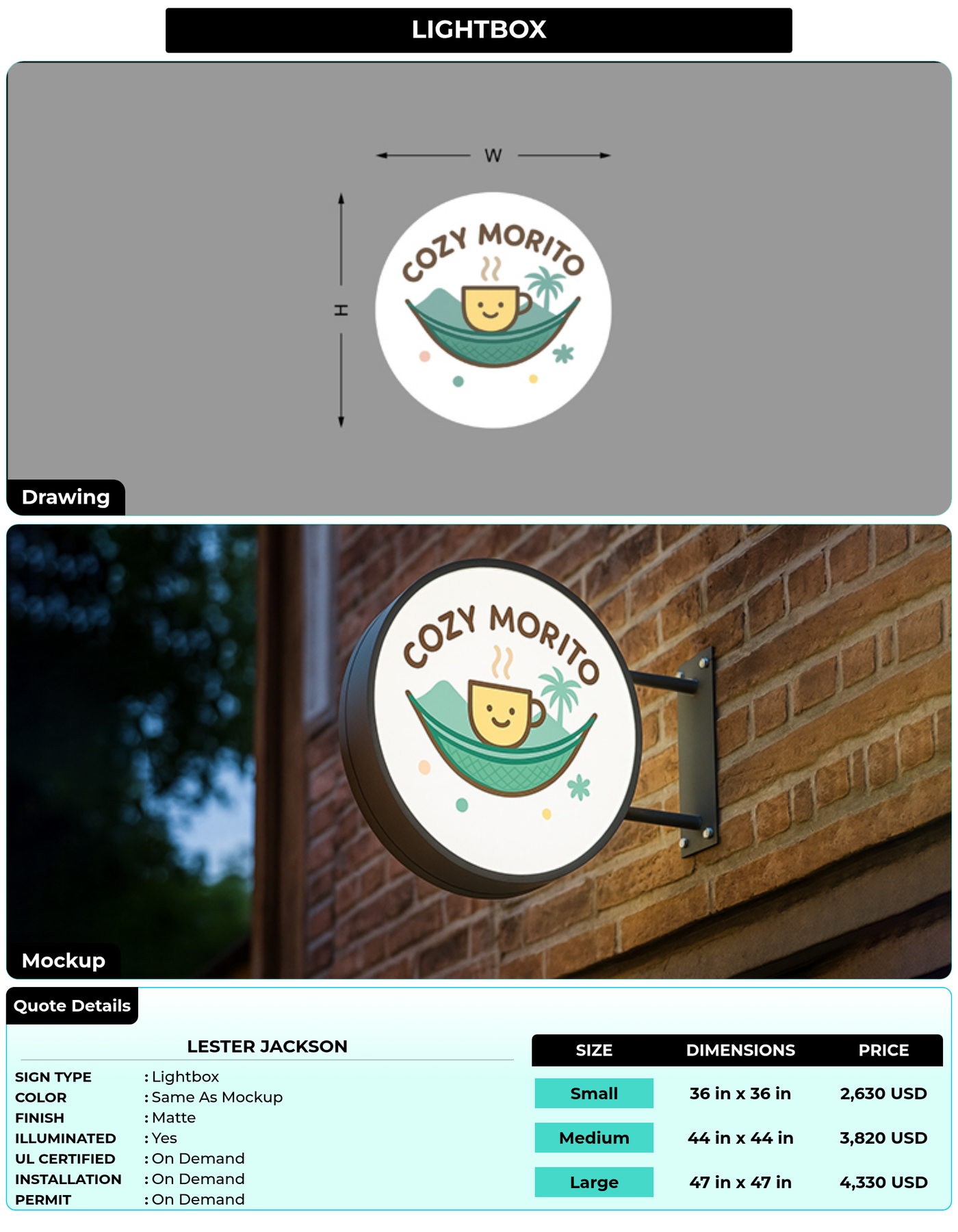 CUSTOM MOCKUP SIGN FOR Lester Jackson