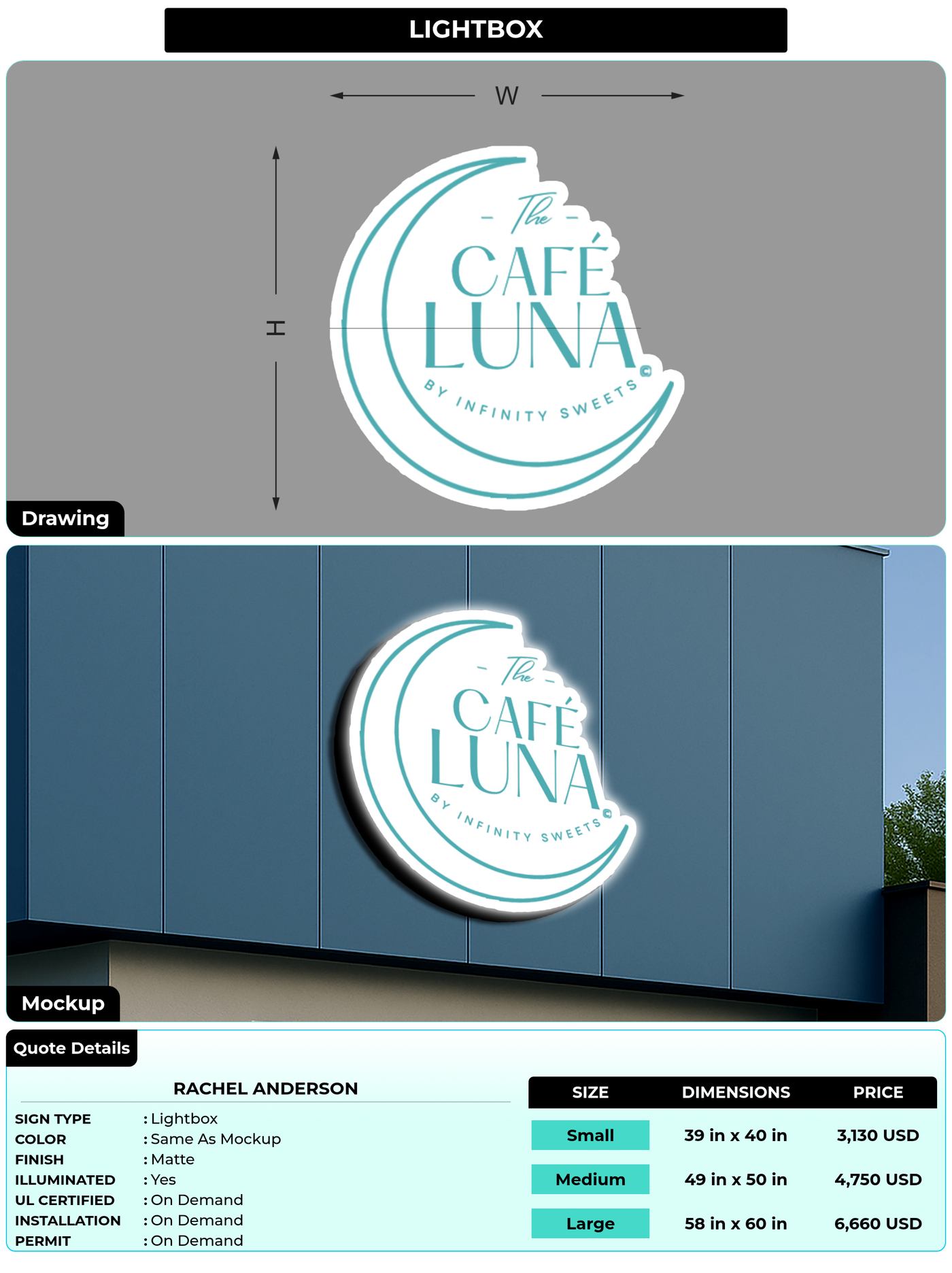 CUSTOM MOCKUP SIGN FOR Rachel Anderson
