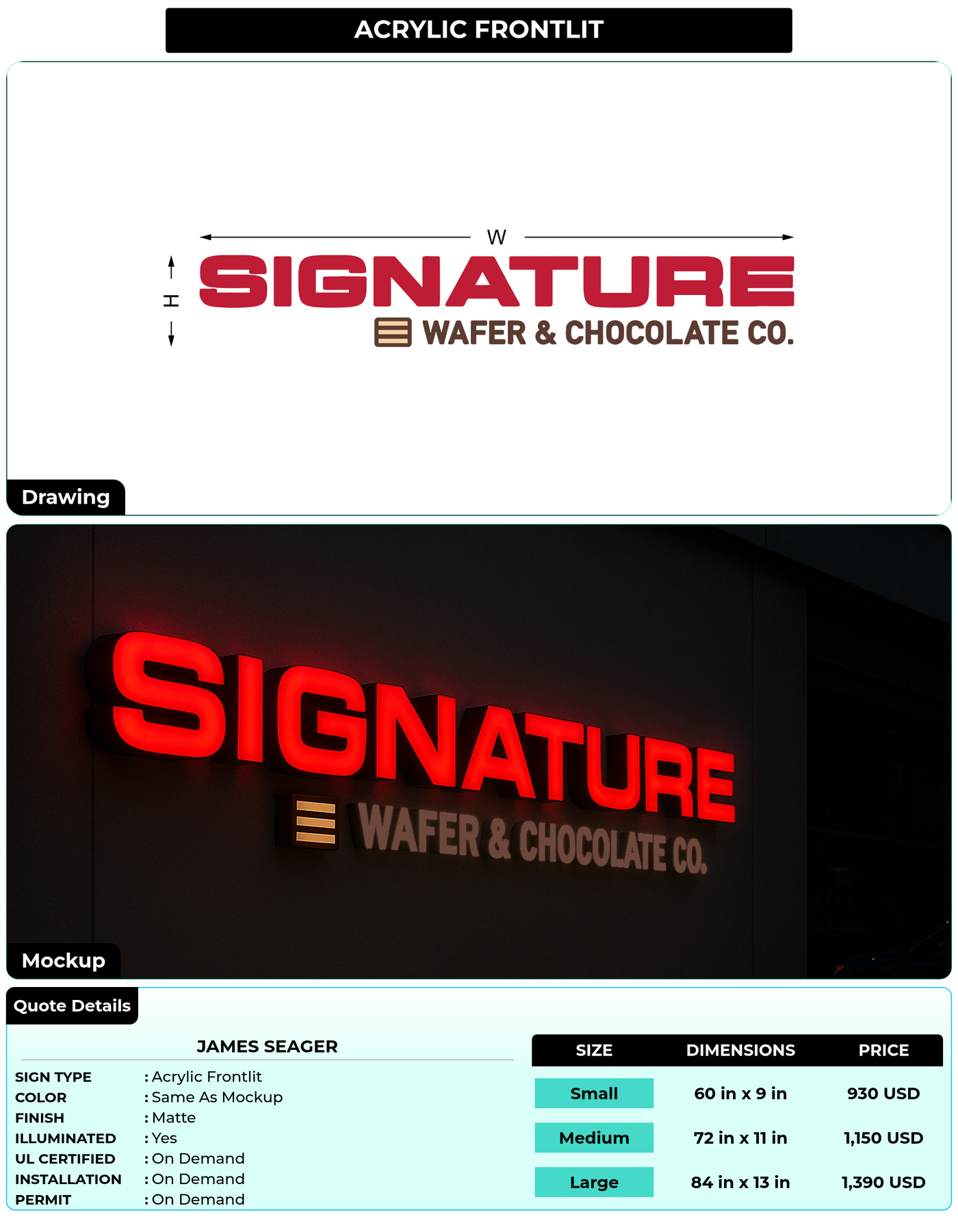 CUSTOM MOCKUP SIGN FOR JAMES SEAGER