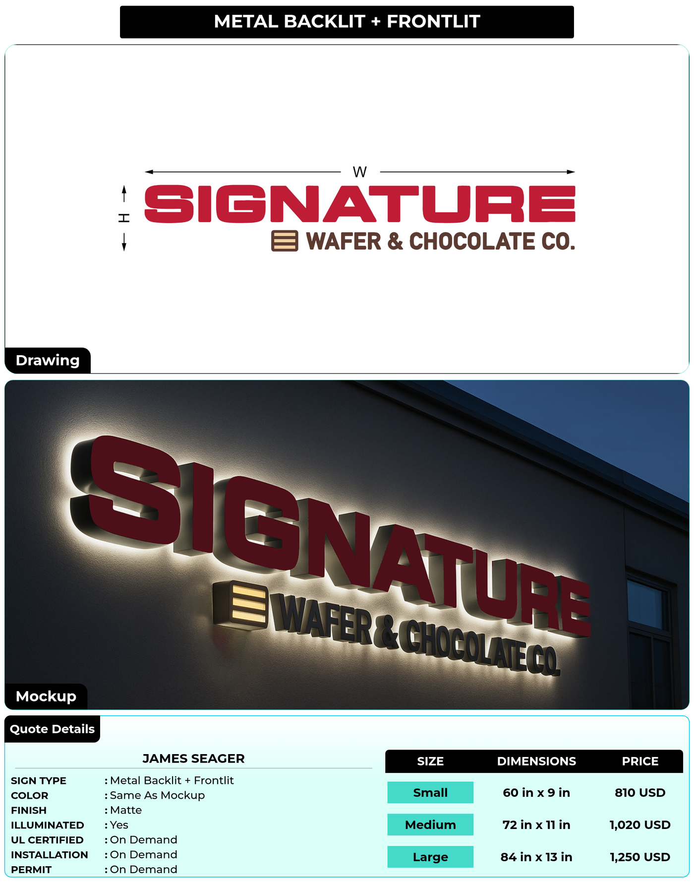 CUSTOM MOCKUP SIGN FOR JAMES SEAGER