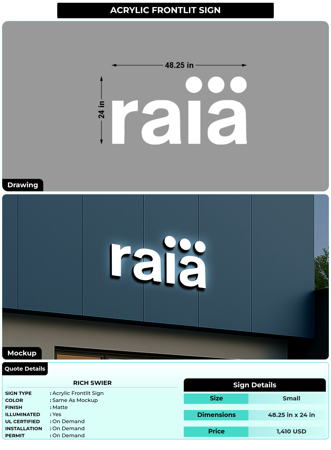 CUSTOM MOCKUP SIGN FOR Rich Swier