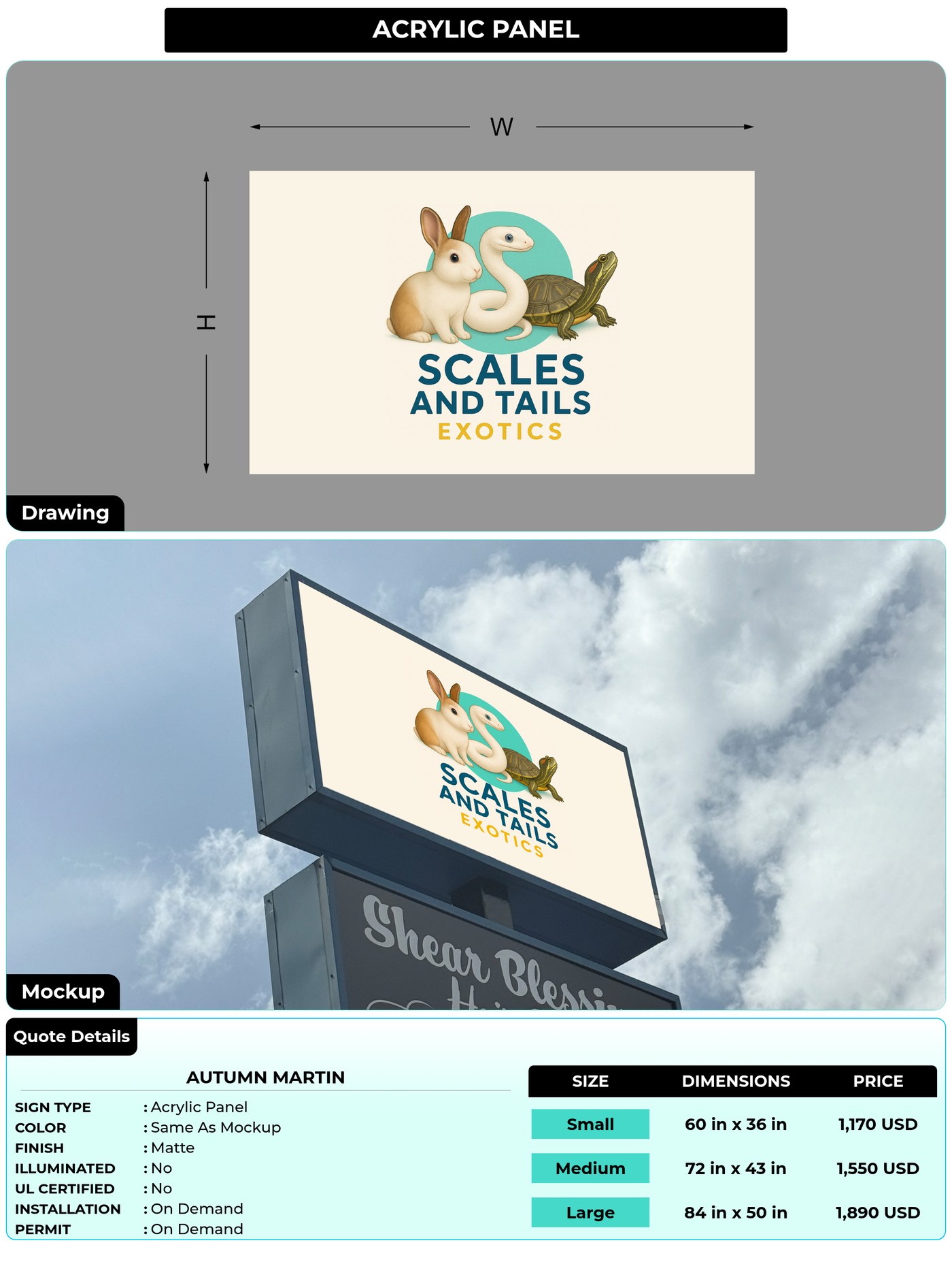 CUSTOM MOCKUP SIGN FOR Autumn Martin