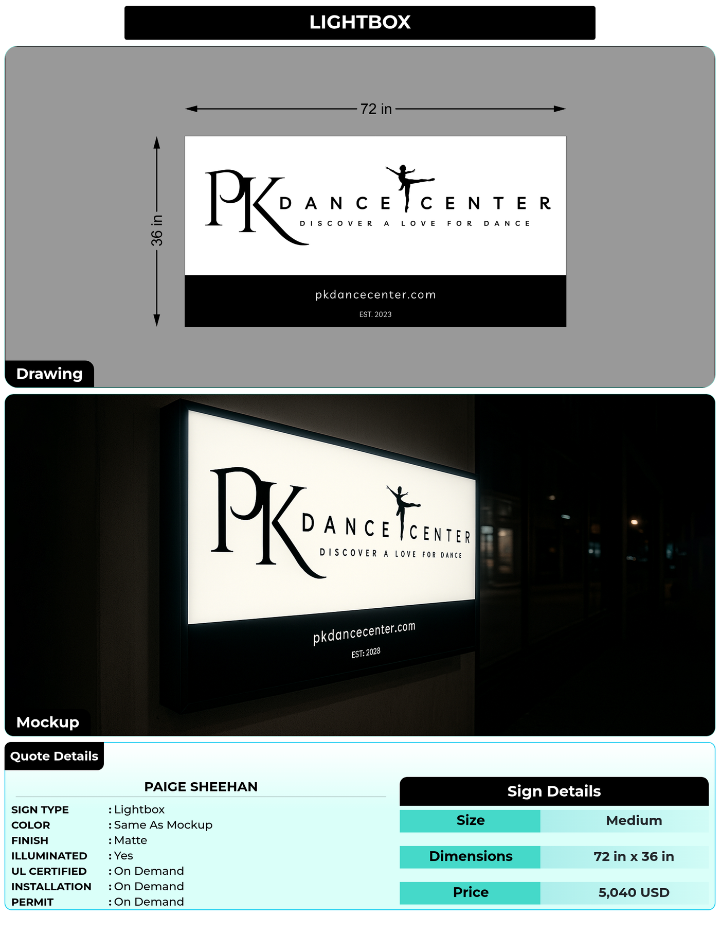 CUSTOM MOCKUP SIGN FOR Paige Sheehan