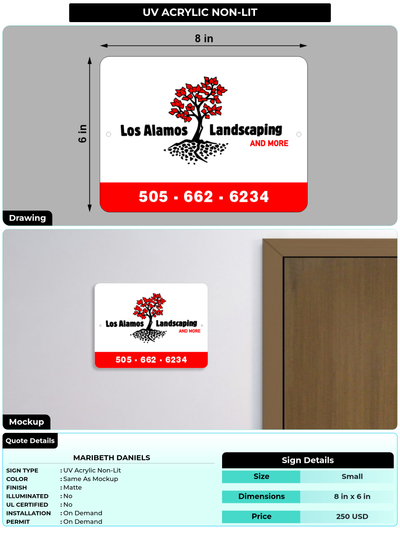 CUSTOM MOCKUP SIGN FOR Maribeth Daniels