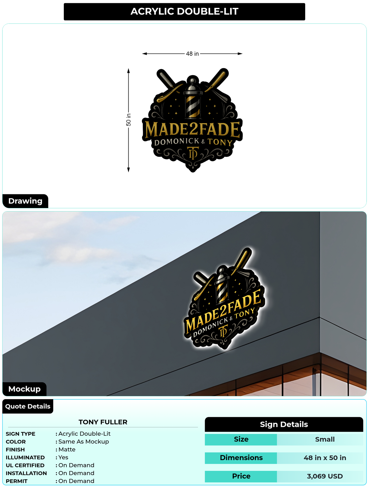 CUSTOM MOCKUP SIGN FOR Tony Fuller