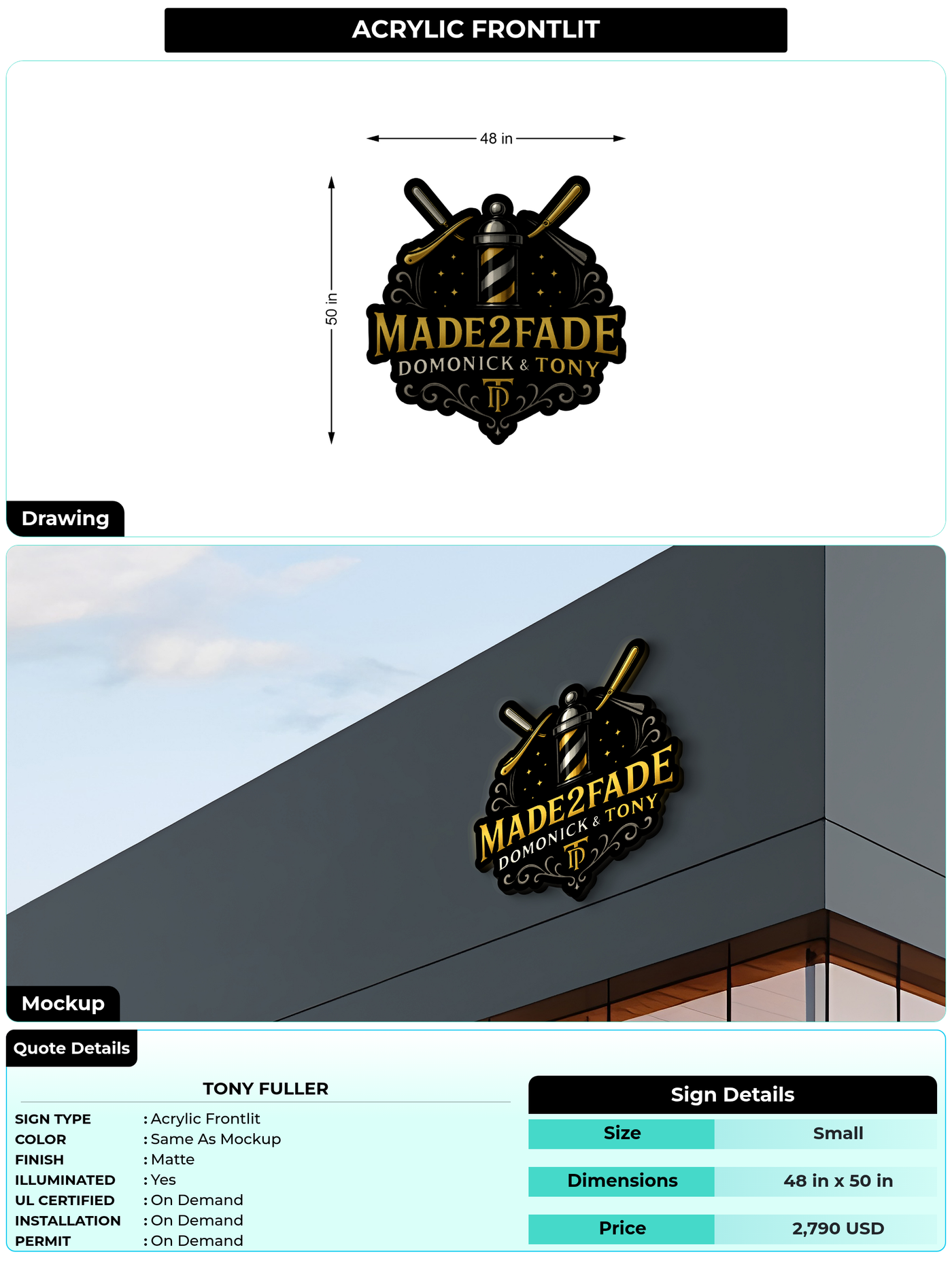 CUSTOM MOCKUP SIGN FOR Tony Fuller