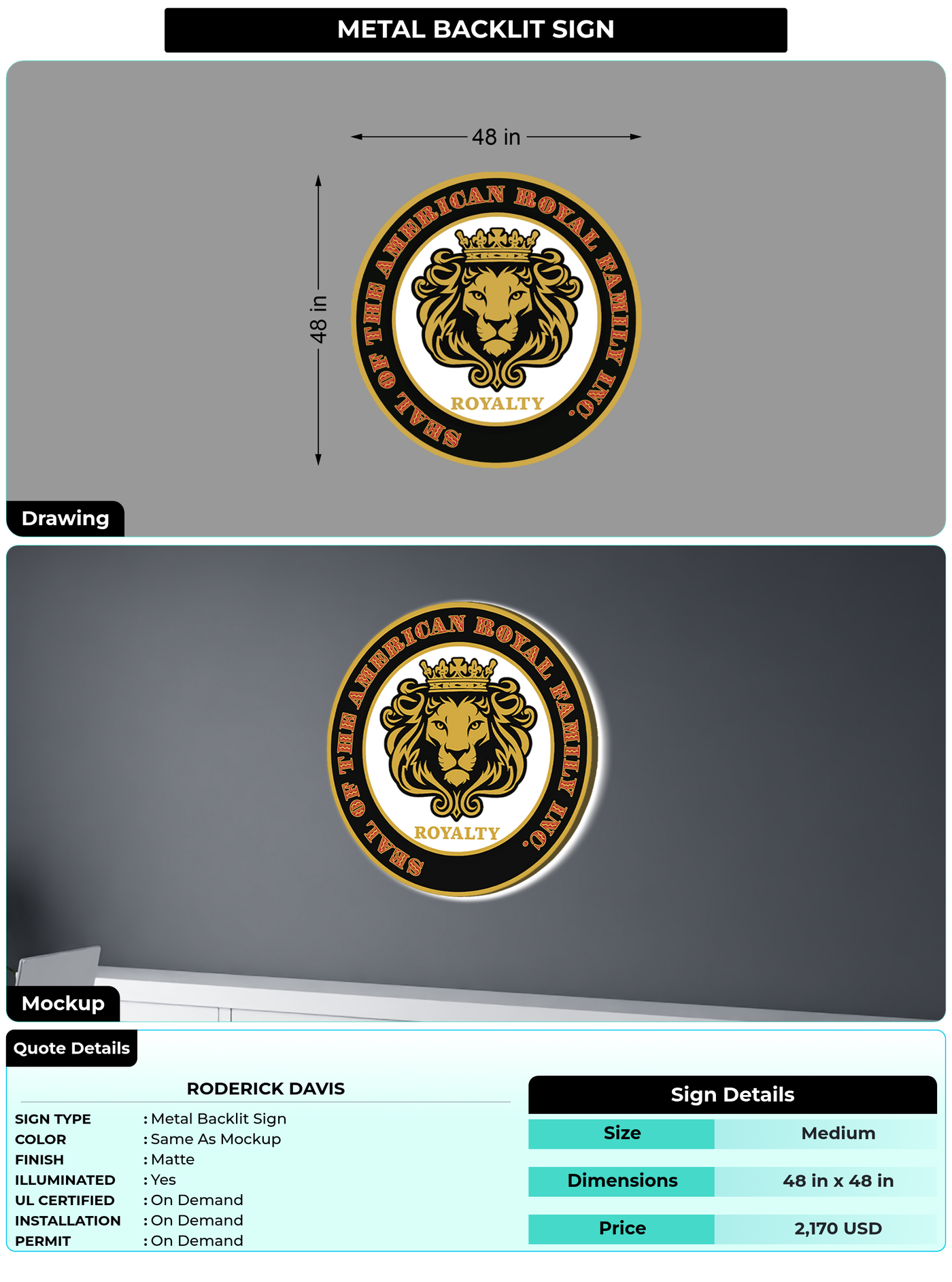 CUSTOM MOCKUP SIGN FOR Roderick Davis