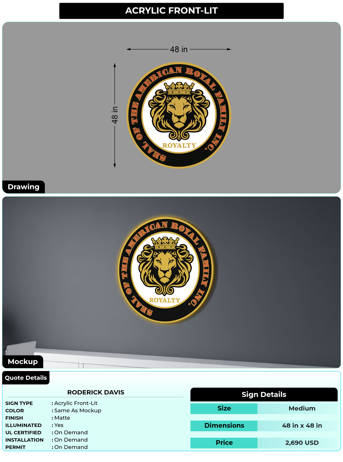 CUSTOM MOCKUP SIGN FOR Roderick Davis