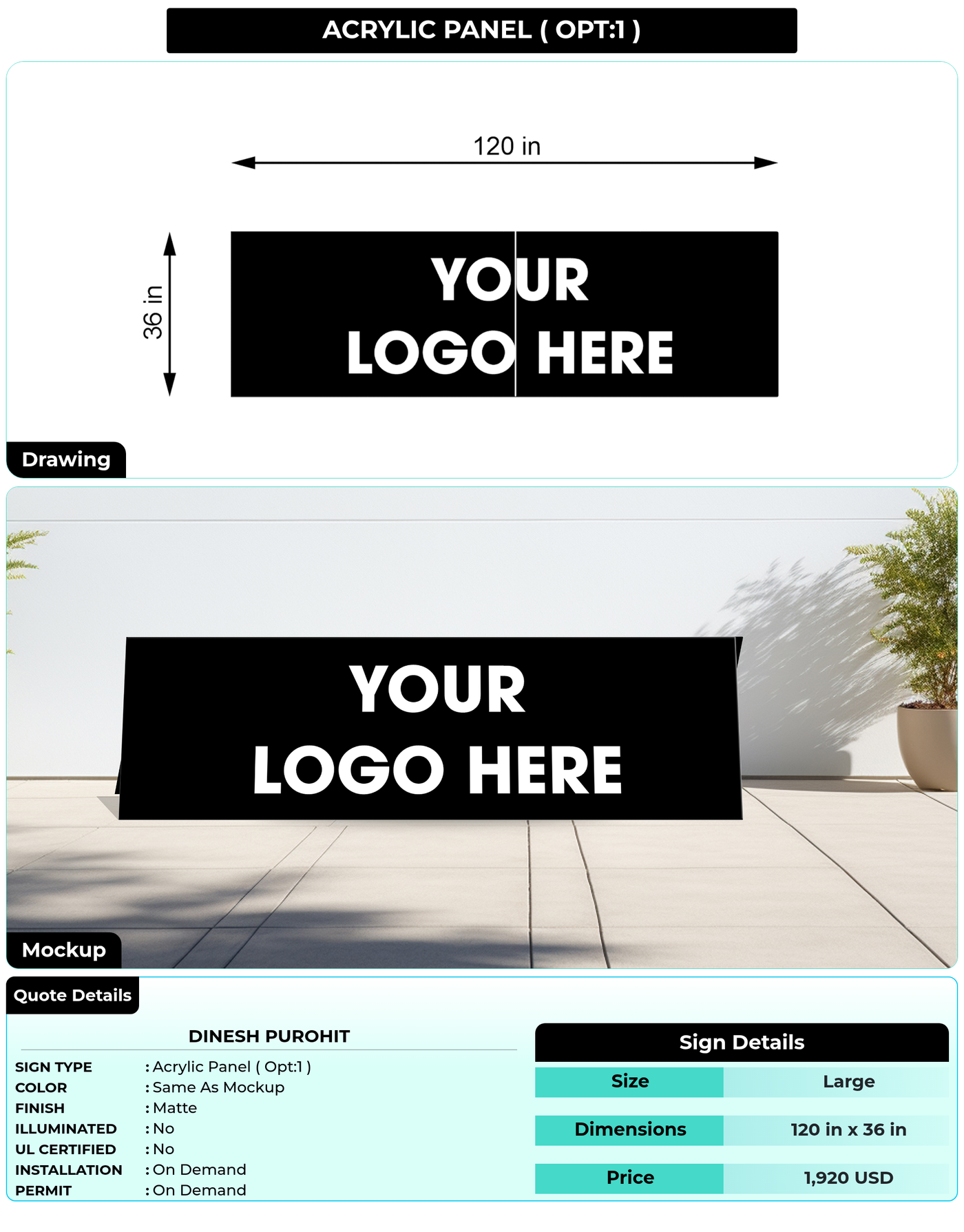 CUSTOM MOCKUP SIGN FOR Dinesh purohit