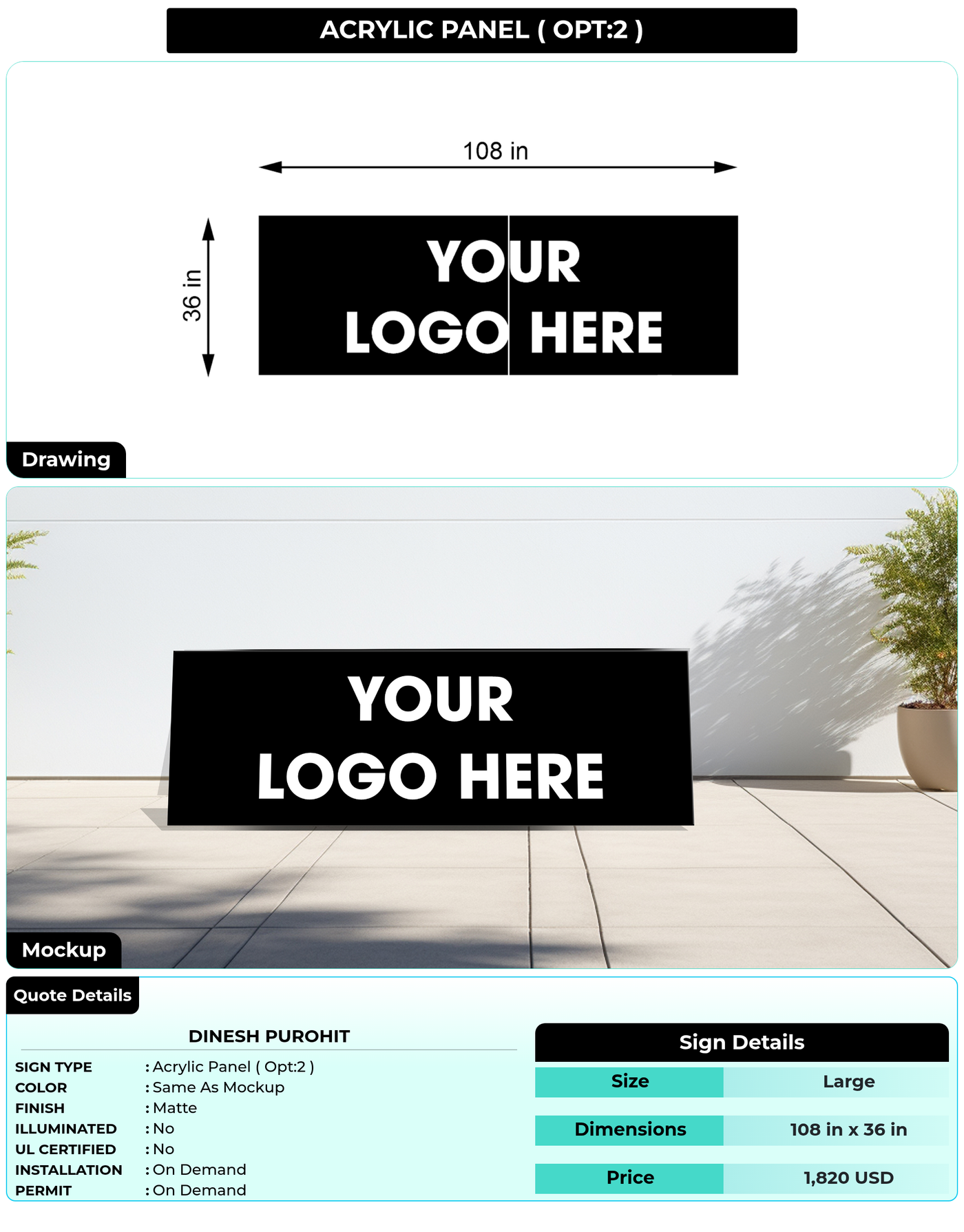 CUSTOM MOCKUP SIGN FOR Dinesh purohit