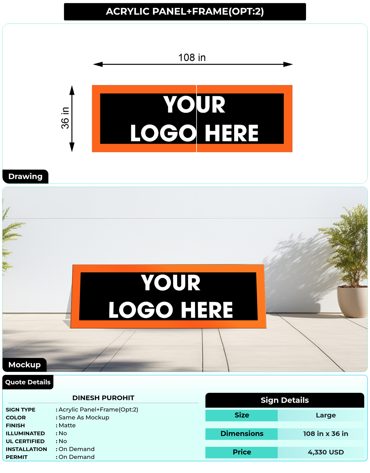 CUSTOM MOCKUP SIGN FOR Dinesh purohit