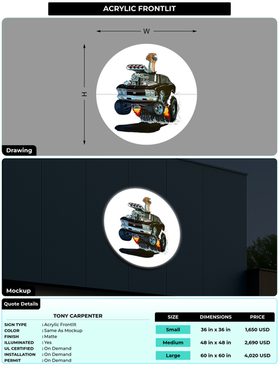 CUSTOM MOCKUP SIGN FOR Tony Carpenter