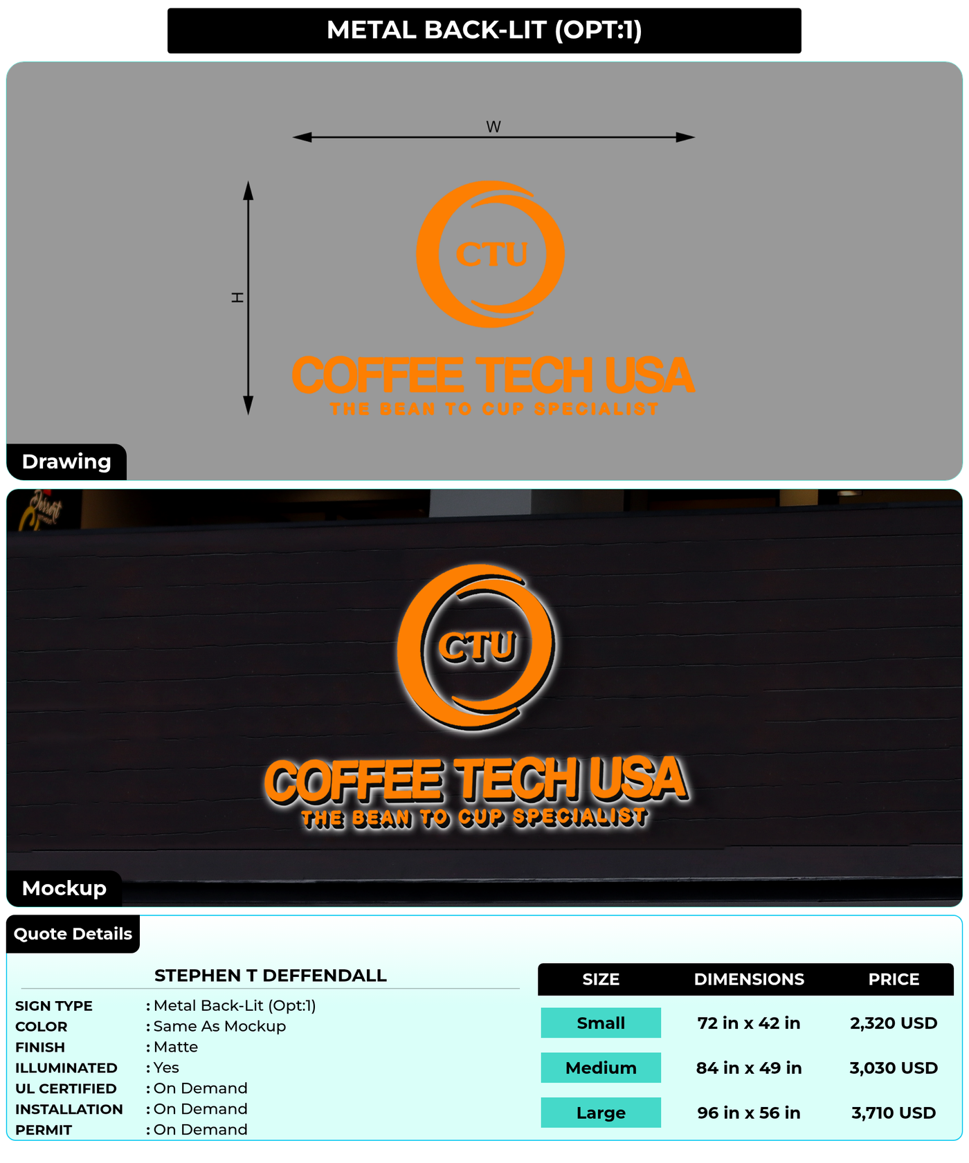 CUSTOM MOCKUP SIGN FOR Stephen T Deffendall