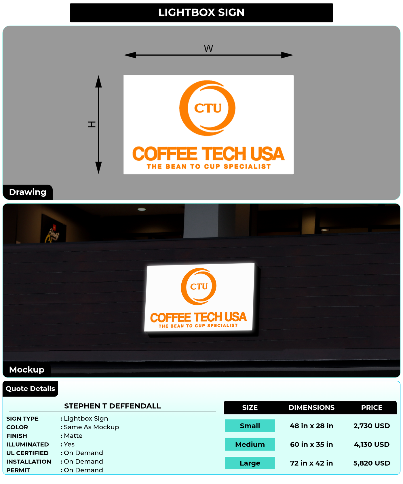 CUSTOM MOCKUP SIGN FOR Stephen T Deffendall
