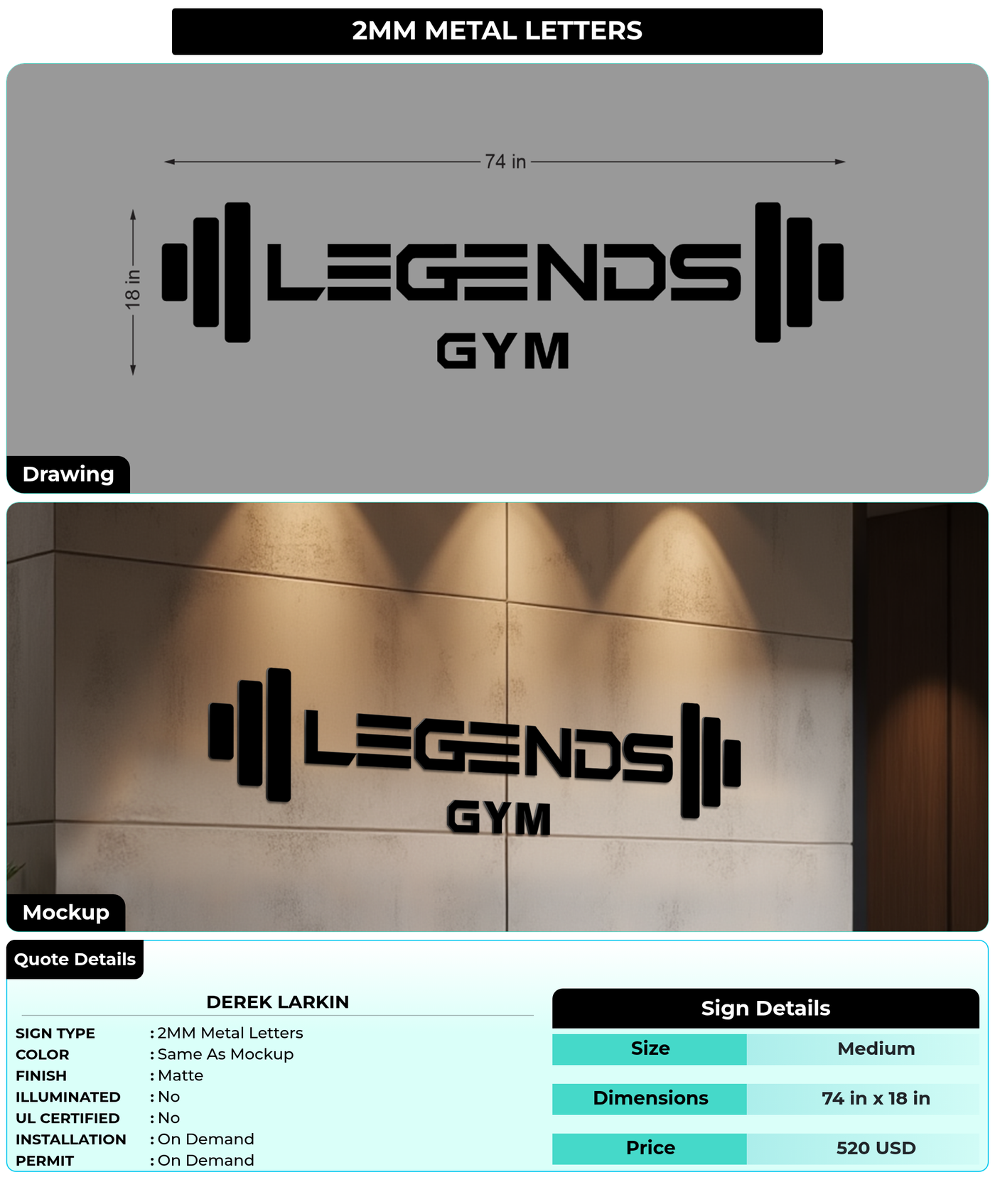 CUSTOM MOCKUP SIGN FOR Derek Larkin