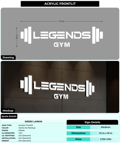 CUSTOM MOCKUP SIGN FOR Derek Larkin