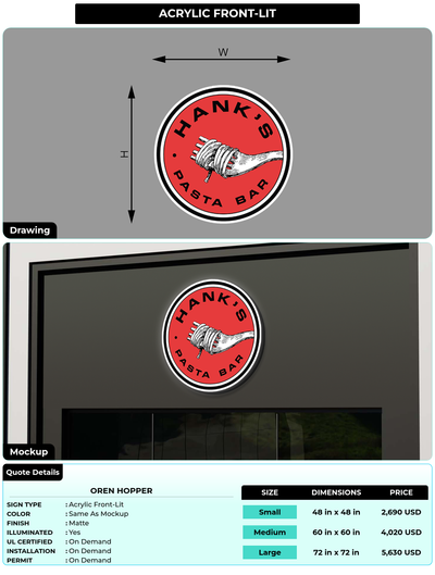 CUSTOM MOCKUP SIGN FOR Oren Hopper
