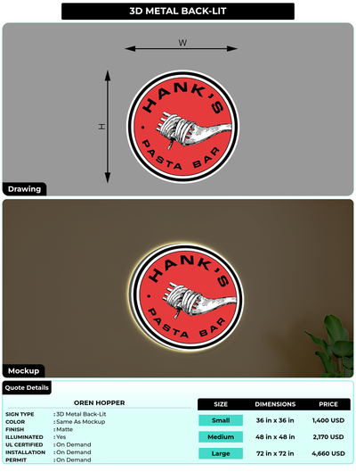 CUSTOM MOCKUP SIGN FOR Oren Hopper