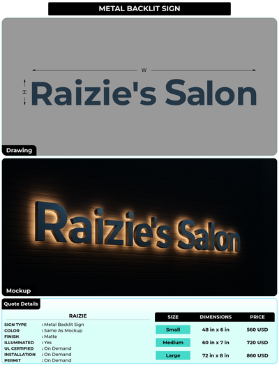 CUSTOM MOCKUP SIGN FOR Raizie
