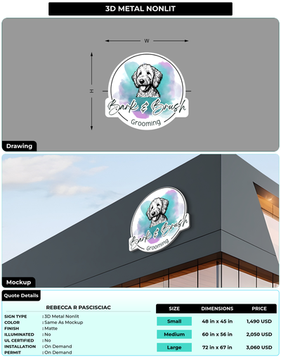 CUSTOM MOCKUP SIGN FOR Rebecca R Pascisciac