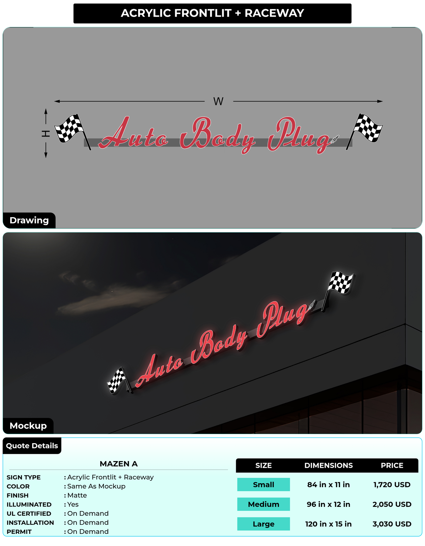 CUSTOM MOCKUP SIGN FOR Mazen A