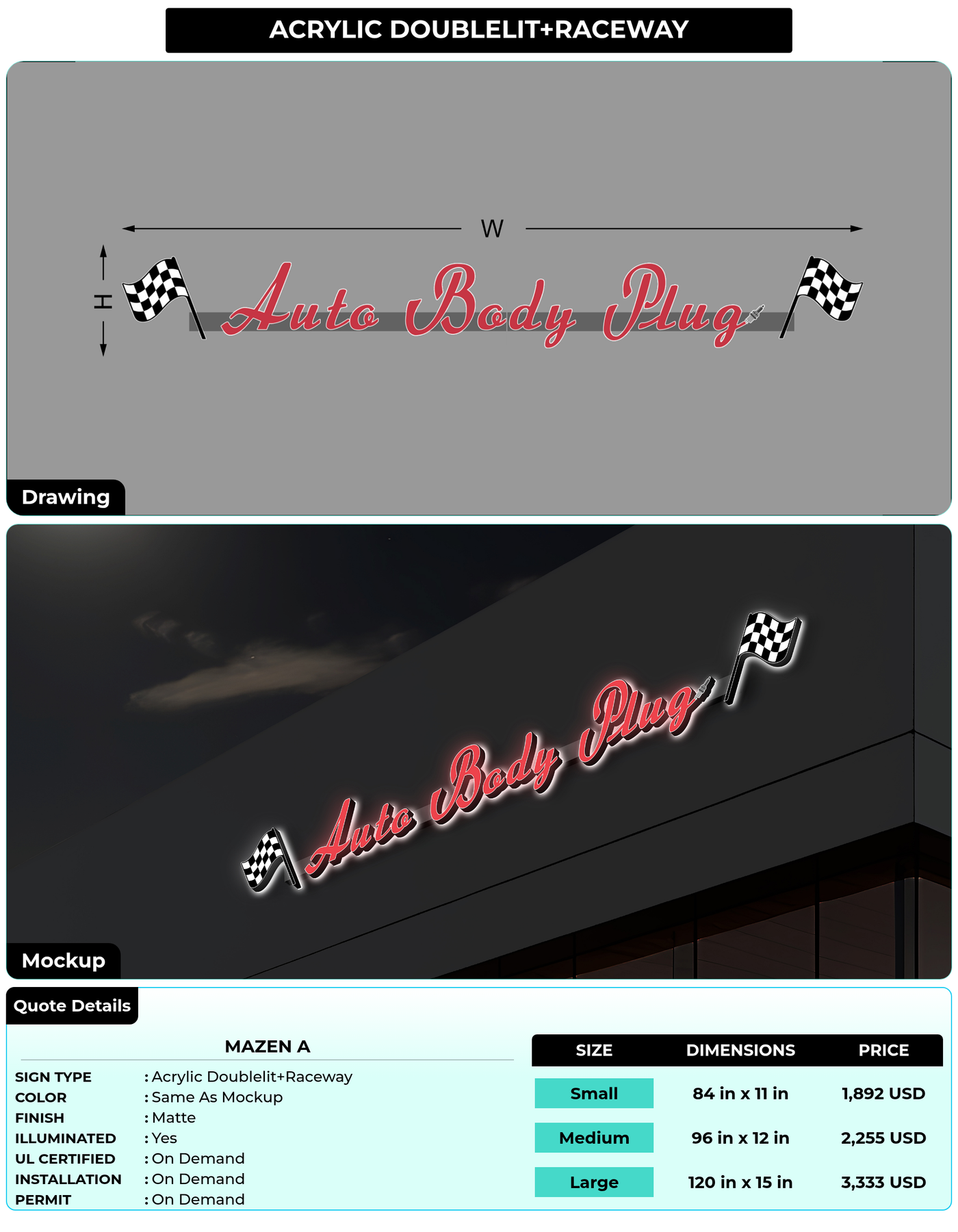 CUSTOM MOCKUP SIGN FOR Mazen A