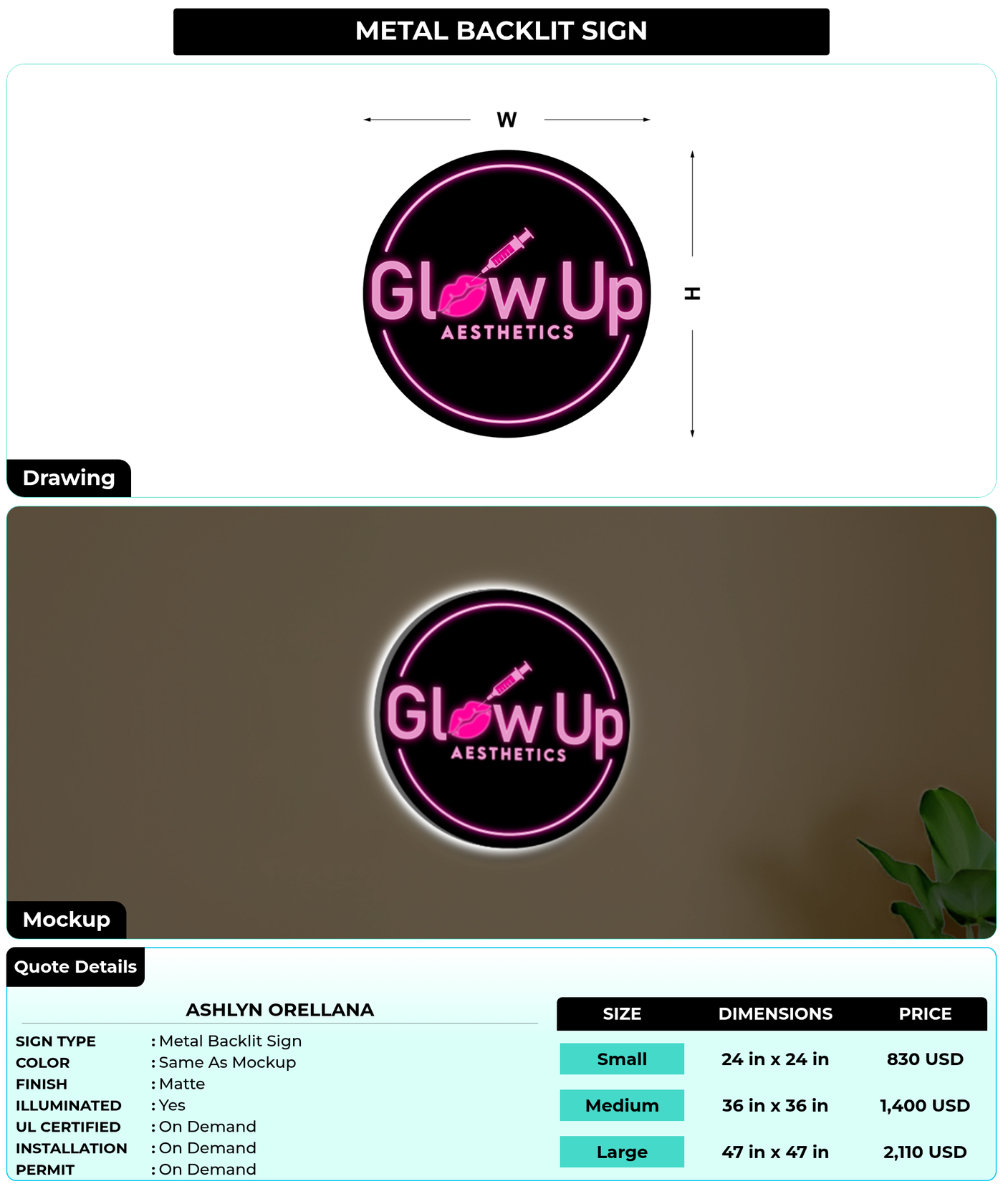 CUSTOM MOCKUP SIGN FOR Ashlyn orellana